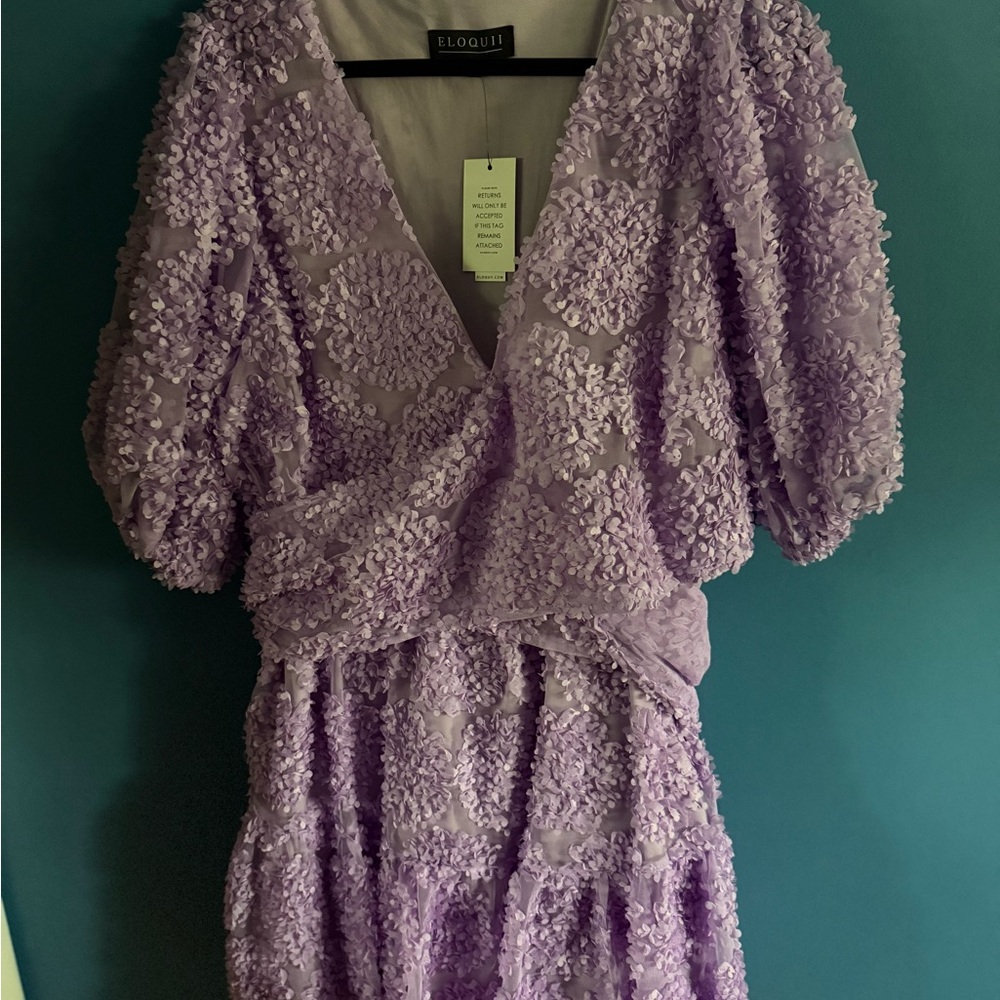 Eloquii Lavender Textured Mini Dress